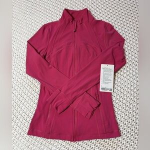 lululemon define jacket nulu raspberry coulis size 8